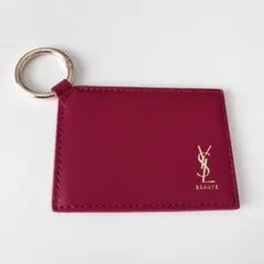 新品 YSL イブサンローラン キーリング付きミラー ワインレッド