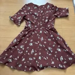 MAJESTIC LEGON ブラウン フラワープリント ワンピース