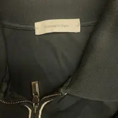 Ermenegildo Zegna ブラック ジップポロシャツ