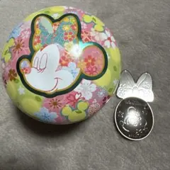 【お茶ケース】ミニーちゃん　花柄 空き缶 スプーンセット