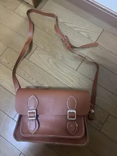 サッチェルバッグ ショルダーバッグ ブラウン 手作り