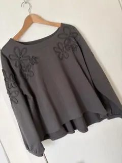 ☆studio CLIP☆フラワーコード刺繍プルオーバー☆