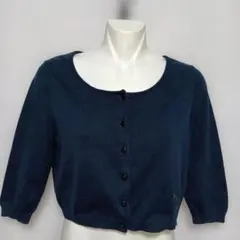 m23134★BURBERRY ★綿98% カーディガン 38★左下ロゴ刺繍