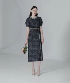 『美品』Leja レディース ハイウエストワンピース M ダークグレー