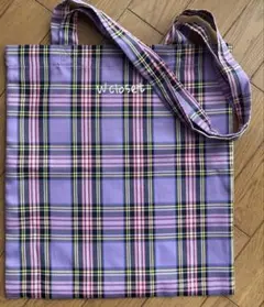 W closet 紫 チェック柄 トートバッグのサムネイル