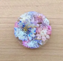 N.756】ハンドメイドヘアゴム/ポニーフック 紫陽花 かすみ草 スワロ