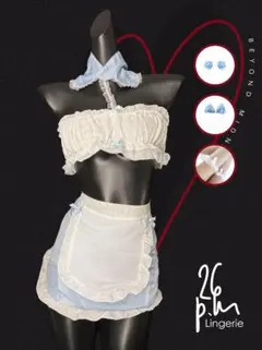 【26pm】エロ下着 ❤︎水色メイド❤︎セクシーランジェリー 勝負 8点セット