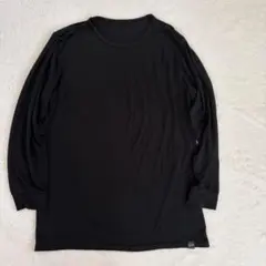 ヒートテッククルーネックT 9分袖 ブラック Lサイズ