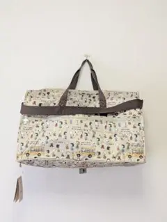 ボストンバッグ スヌーピー　L 38L ハピタス 旅行 トラベル 　ブラウン