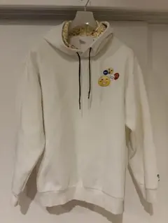 Reebok ホワイト パーカー絵文字刺繍　リーボック