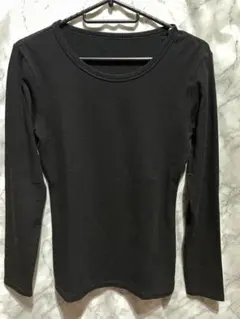 GU STYLE-HEAT クルーネックT（長袖） ブラック　M