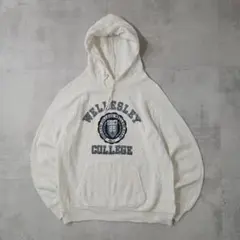 90s USA製　WELLESLEY カレッジ　プルオーバー パーカー　メンズM