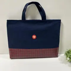 ファミリア風　切り替えラミネート　レッスンバック　 ファミリア　ワッペン付き