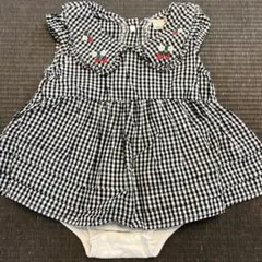 ロンパース ギンガムチェック 80