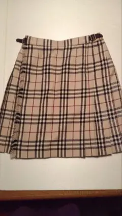 バーバリーキッズスカート 未使用近 バーバリーロンドン ベージュ ベルト付美品 BURBERRY LONDON バーバリーロンドン プリーツスカート キッズサイズ