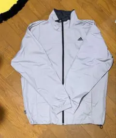adidas ライトグレー ナイロンジャケット・パンツセット L