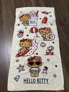 【激レア】日焼けキティ ハローキティ vivitix バスタオル ハイビスカス 激レア】日焼けキティ ハローキティ vivitix バスタオル