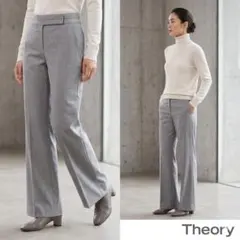 Theory セオリー【0】ビジネススラックス グレー 毛混 脚長効果 S 通勤