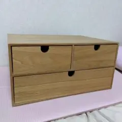 ニトリ NITORI 収納ボックス ナチュラルウッド 木製引き出し 2段　廃盤品
