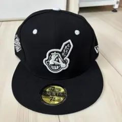 未使用　ニューエラ キャップ インディアンズ　59FIFTY ブラック58.7