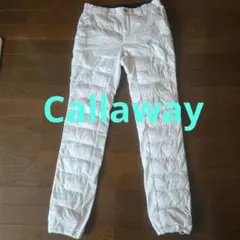 キャロウェイ　防寒　綿入りキルティングパンツ　白　S　中古