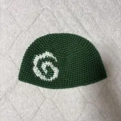 ハンドメイド　ビーニー　緑　グリーン
