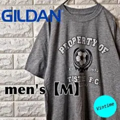 AH204【GILDAN】プリントTシャツ【メンズM】グレー