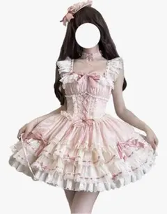 ロリータワンピース ピンク アクセサリー付き
