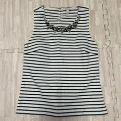 J.CREW ビジュー付き　タンクトップ　ボーダーのサムネイル