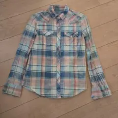 MissMe チェック柄 長袖ロング丈シャツ 刺繍装飾 - メルカリ