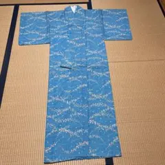 着物 水色、花柄 レア 昭和 稀少 レトロ