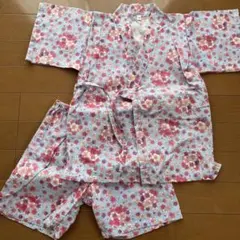 甚平(花柄、水色、110)