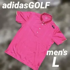 美品　adidasGOLF アディダスゴルフ　ポロシャツ　ピンク　メンズ　L