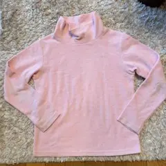 ピンク タートルネック 長袖カットソー　ユニクロ　140 フリース　長袖
