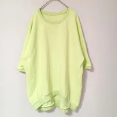 SHINY co.,LTD ライトグリーン オーバーサイズ トレーナー 七分袖