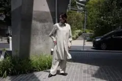 seya BUTTON DOWN DRESS SHADED CRISPWOOLのサムネイル