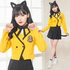【新品】　JK 黒猫×制服　コスチューム　5点セット