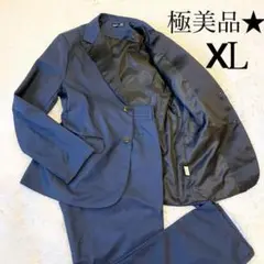 極美品★XLサイズ タキシード ジャケット パンツ セットアップ ネイビー
