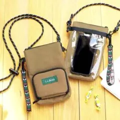 【新品未使用】リンネル　L.L.Bean 撥水素材　多機能スマホショルダー
