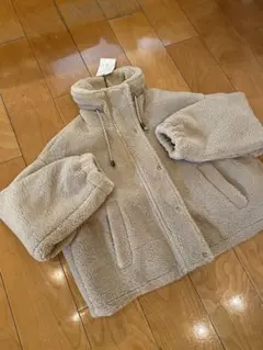 新品　Zara コート　ベージュ　ボア　コート
