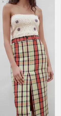 Zara スカート　チェック　Sのサムネイル