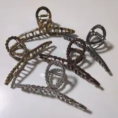 新品同様　ヘアクリップ　金属製　5個セット