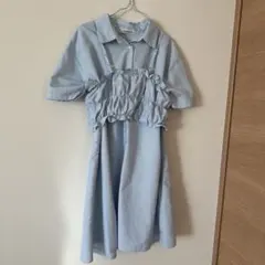 夏服♡Lovetoxic ライトブルー フリルワンピース S