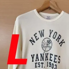 激レア　オールド　ユニクロ　サーマル　ロンT MLB コラボ　クリーム　L