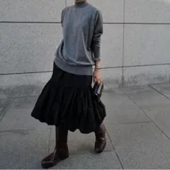 MACHATT マチャット　レースカフハイネックニット　グレーのサムネイル