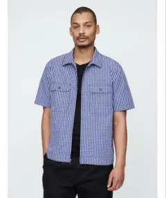 GAP ポプリンシャツ ジップアップポケットシャツ