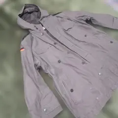 カーキ ミリタリージャケットコート フード付き