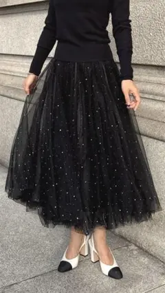 jenne ジェンヌ　クリスタルチュールスカート　Sサイズ　ブラックのサムネイル