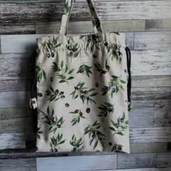 巾着トートバッグ　オリーブ