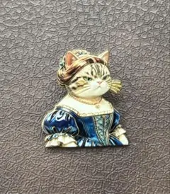 猫 貴族ネコ貴婦人名画ピンバッチピンズ ブロー チ